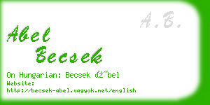 abel becsek business card